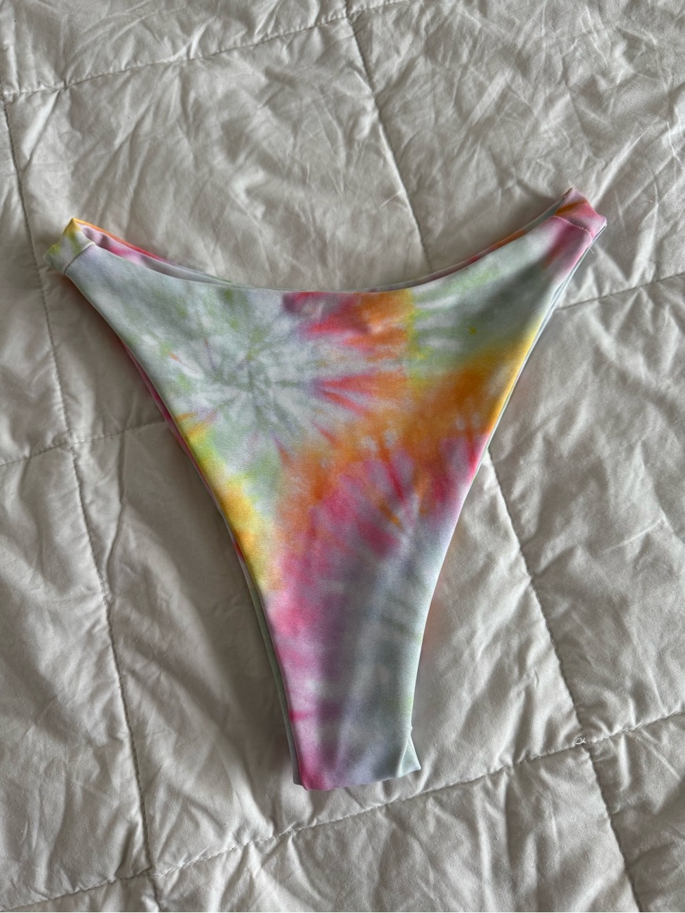 Skatie Tie-Dye Bikini Bottoms in Pastel Rainbow